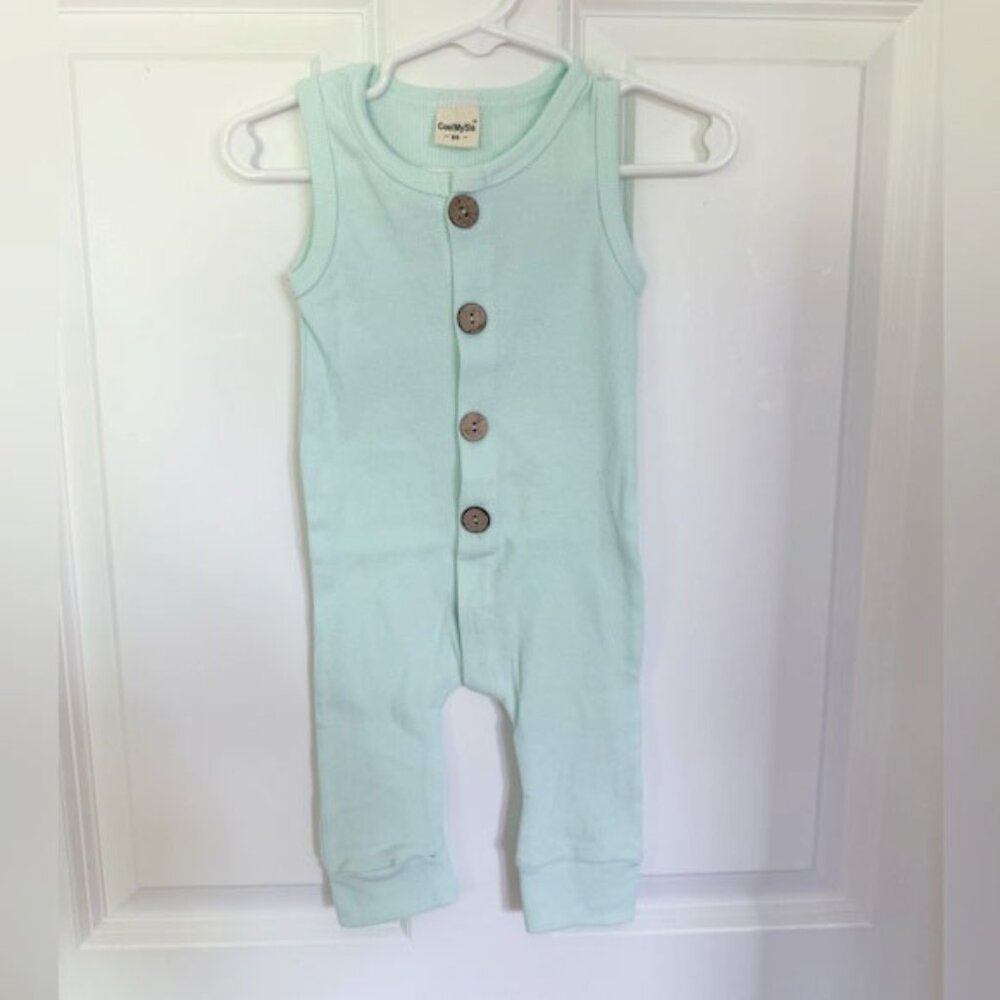Seafoam Sleeveless Baby Girl Summer Bodysuit - Size 9-12months/80